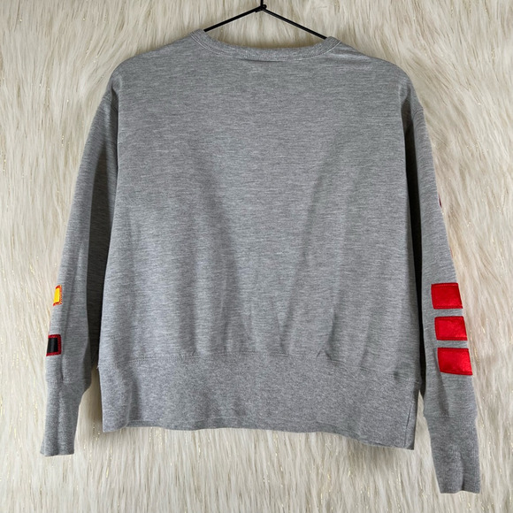 Disney Parks Womens Mickey Sweatshirt Gray Long Sleeve Stitched Spell Out XS - Picture 2 of 5